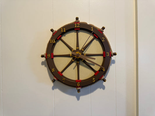 Nautical Ship Wheel Wall Clock