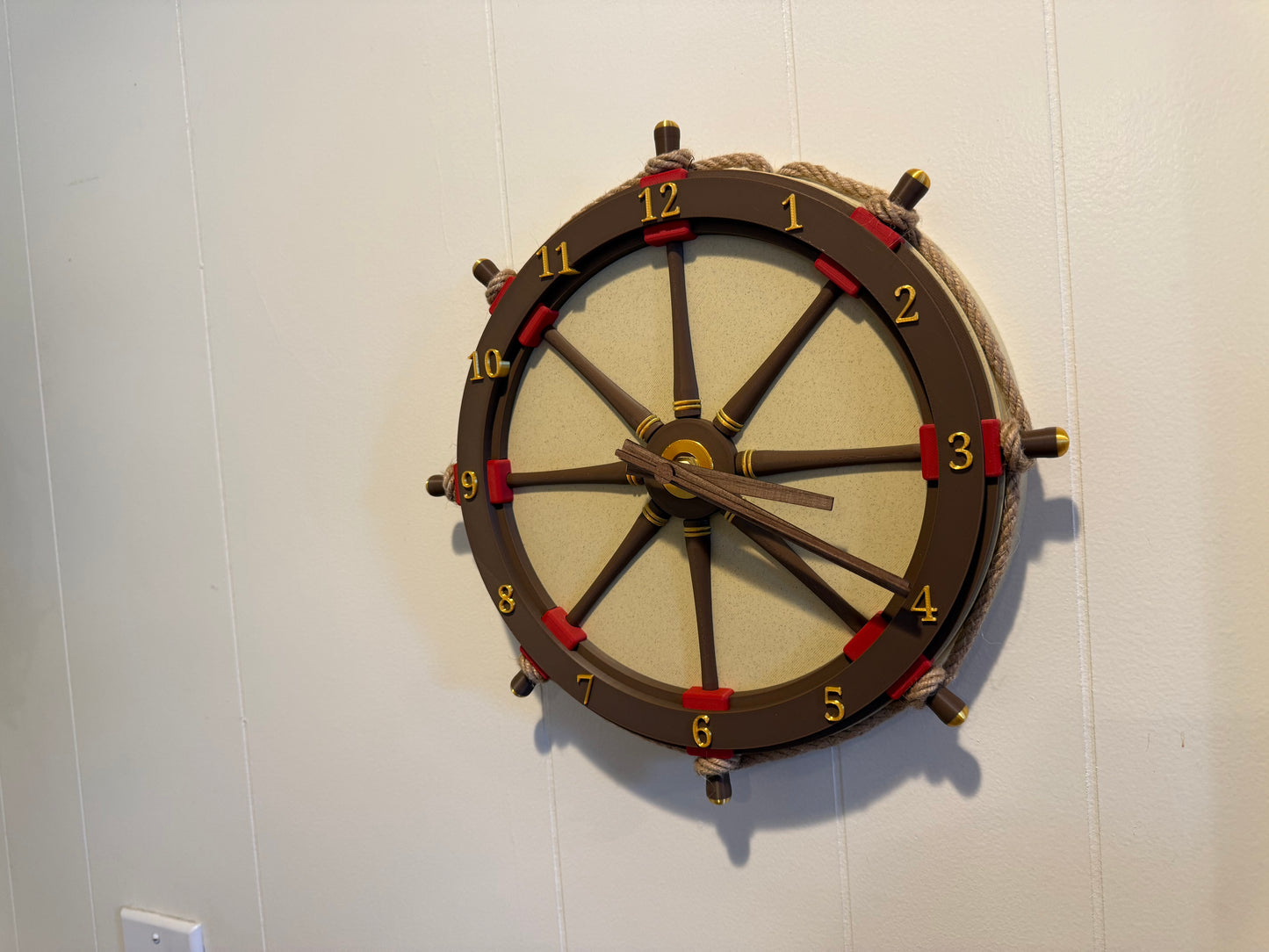 Nautical Ship Wheel Wall Clock